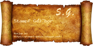 Stampf Gábor névjegykártya