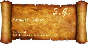 Stampf Gábor névjegykártya